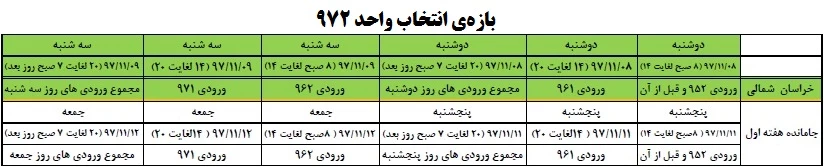 اعلام زمان انتخاب واحد و شروع نیم‌سال دوم سال تحصیلی98-97 (972) 2